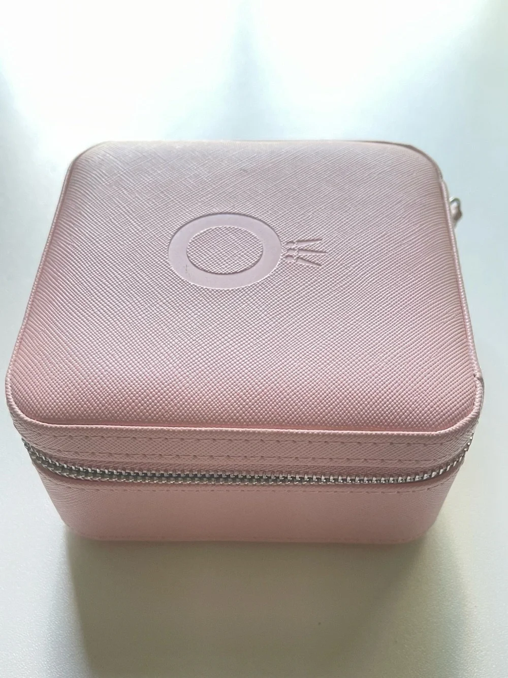 NWOT Pandora Pink Small Square Zipper Jewelry Box-Travel Storage Case